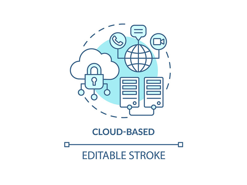 Cloud-based turquoise concept icon
