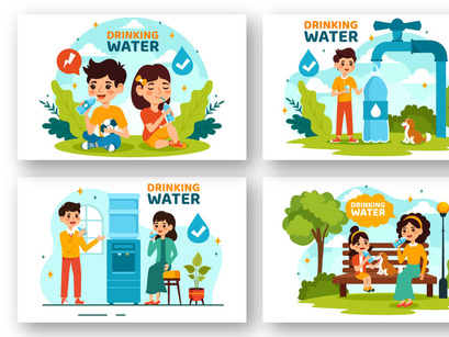 9 Drinking Water Illustration
