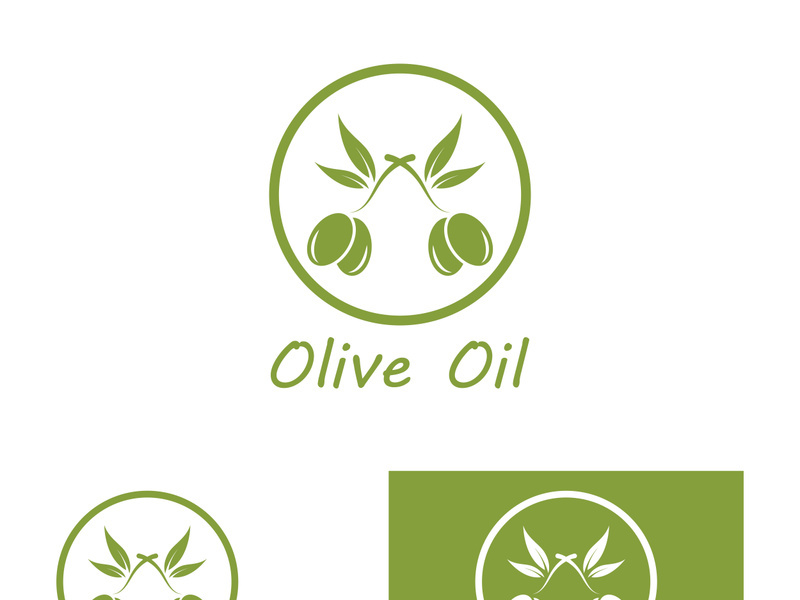 Branched olive fruit logo with creative idea.