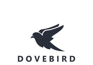 Dove bird elegant flying logo design Nature Wildlife Label style vintage image