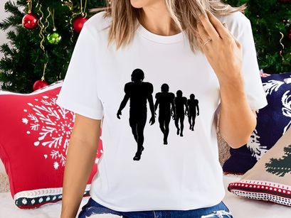 American football players in motion silhouette illustration