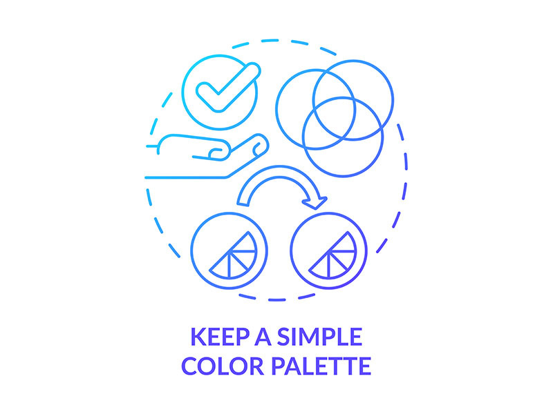 Keep simple color palette blue gradient concept icon