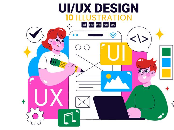 10 Ui Ux Design Vector Illustration