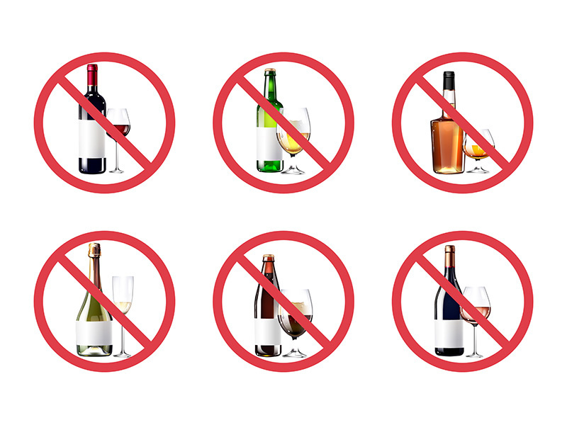 No alcohol types realistic product vector design