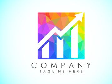 Imagen de vista previa de Plantilla de diseño vectorial de logo de finanzas y contabilidad en estilo low poly, Logo de finanzas empresariales