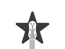 Guitar logo design icon and symbol vector inspiration
