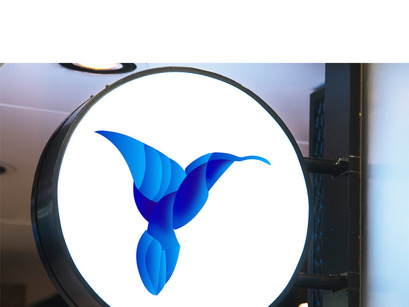 Bird Logo Design With Gradient Blue Color