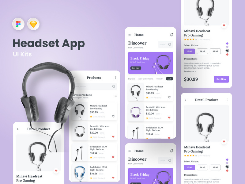 Headset App Ui Kits Template