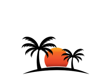 Summer palm tree logo design. preview picture