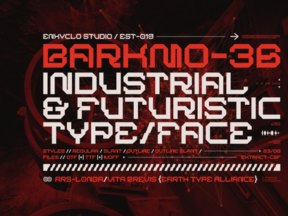 BARKMO-36 — Futuristic Mecha Font