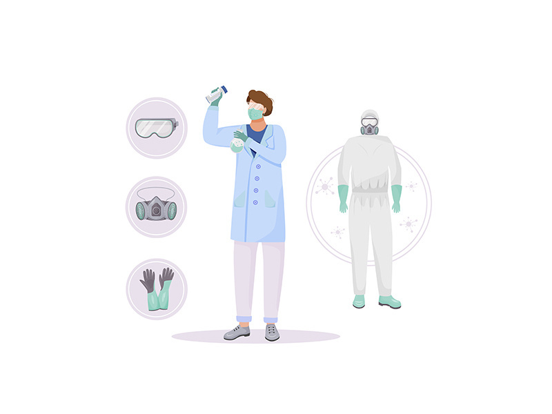 Protective clothing flat concept vector illustration