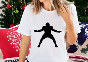 American football player in defensive stance silhouette