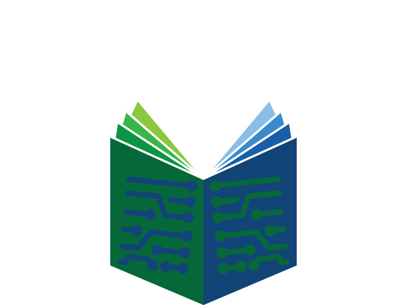 Digital book logo technology vector icon design