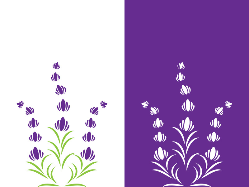 Fresh lavender flower logo vector flat design