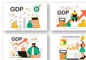 10 GDP or Gross Domestic Product Illustration