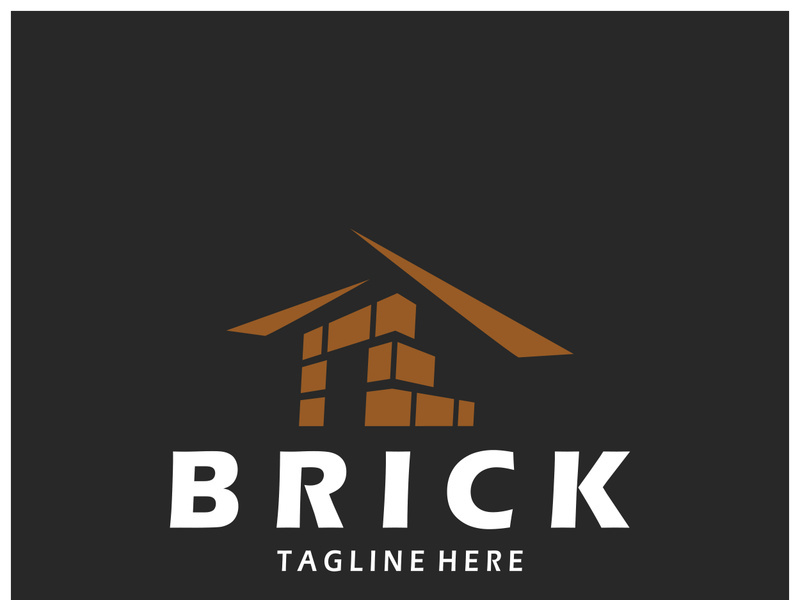creative brick logo designs for buildings, architectural buildings, civil engineering, building materials shops