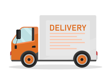 Delivery truck flat color vector object preview picture