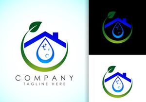 House Cleaning Service Logo Design Template, Cleaning company logo sign symbol.