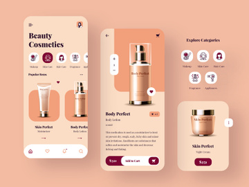 Beauty Cosmetics App Design preview picture