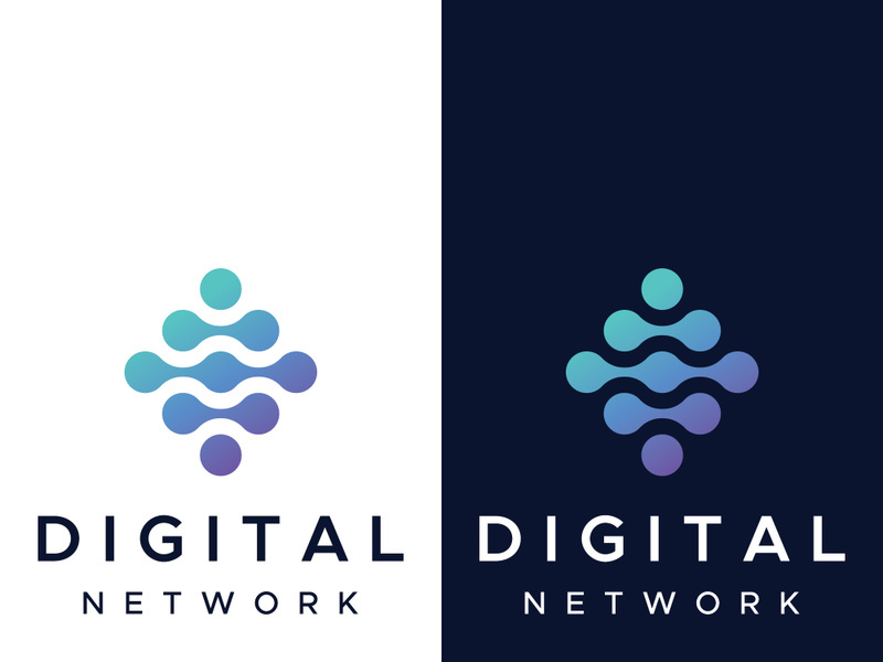 Digital world abstract logo.