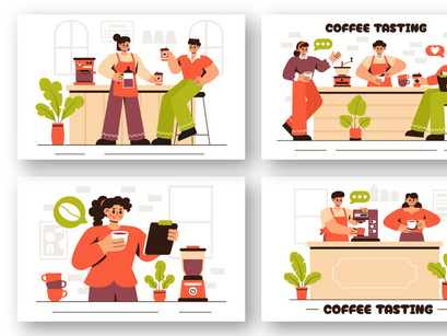 9 Coffee Tasting Experience Illustration