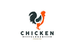 Chicken Logo, For Roast Chicken Restaurant, Farm Vector, Simple Minimalist Design For Restaurant Food Business