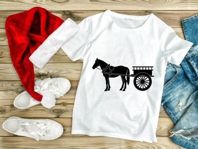 Horse pulling a cart vector