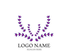 Fresh lavender flower logo vector flat design