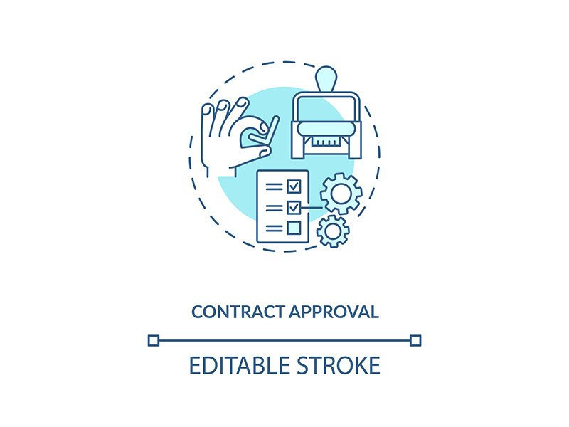 Contract approval concept icon