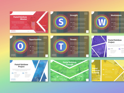 Pastel Rainbow - Multipurpose Powerpoint Template