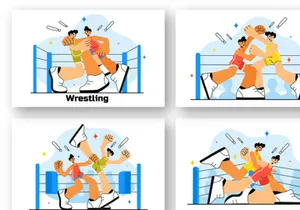 10 Wrestling Sport Illustration