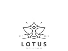 Lotus flower minimalist design, elegance Lotus flower logo template