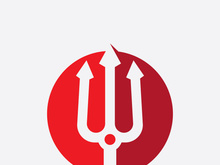 Red Trident logo icon design template