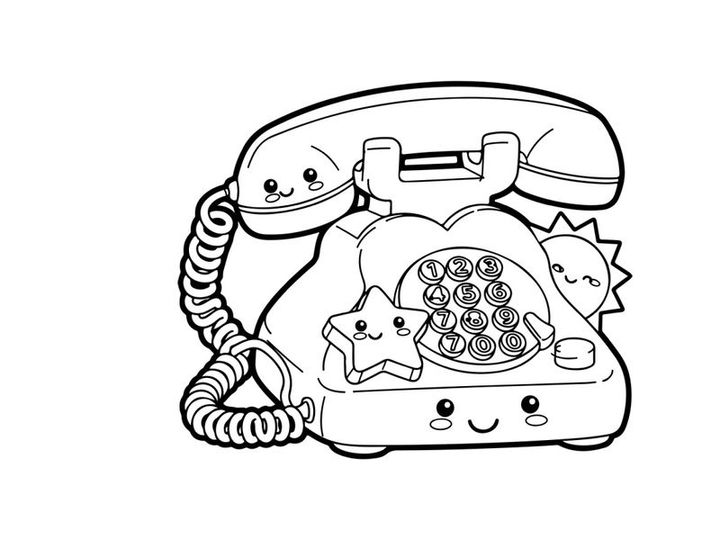 Retro pizza phone call vector illustration flat design