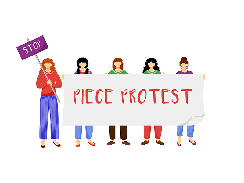 Peace protest flat vector illustration