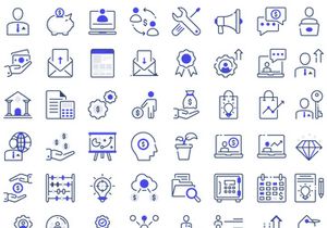 60+ Business Colored Line Icons