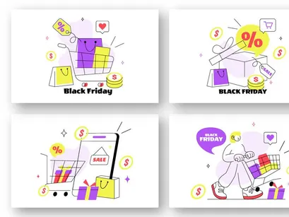 6 Black Friday Illustration