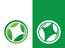 Logos of green tree leaf ecology nature element vector