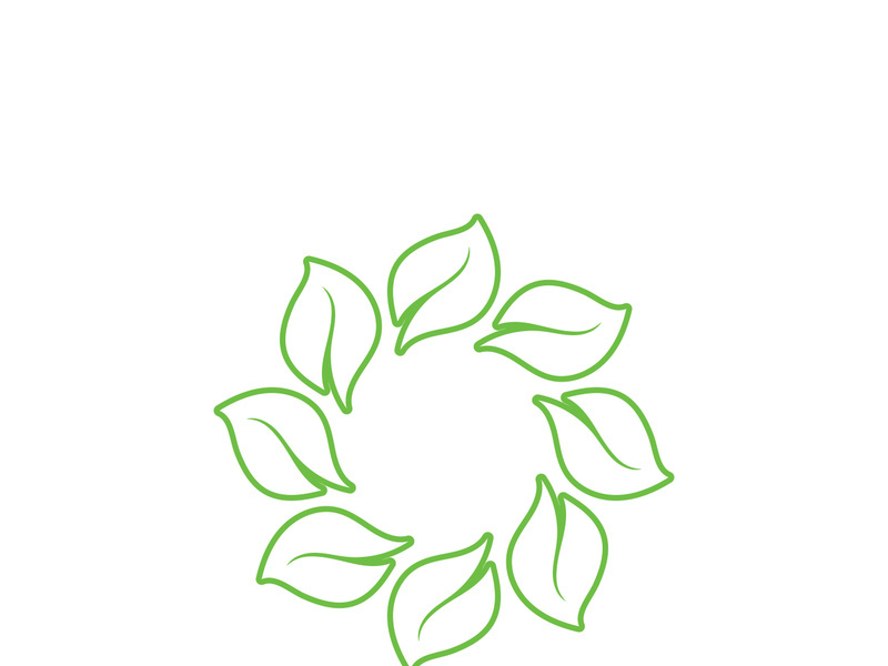 leaf logo green ecology nature element vector image