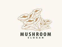 Mushroom Logo, Retro Minimalist Design, Food