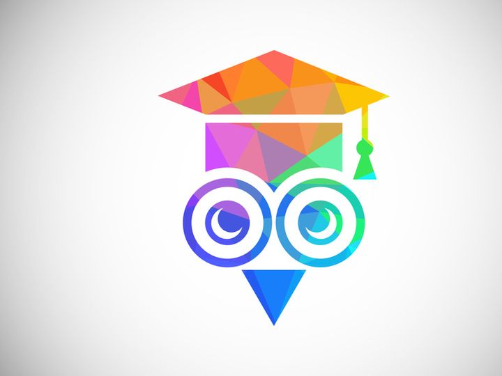 Modern low poly style education logo design, Geometric, and triangle book logo icon sign symbol.