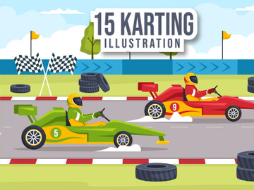 15 Karting Sport Illustration preview picture