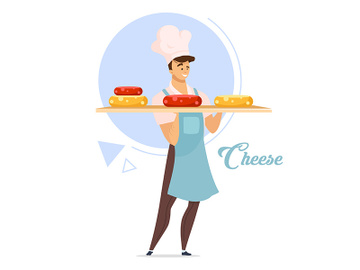 Cheese production flat color vector illustration preview picture