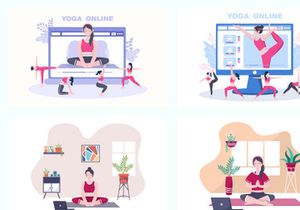 24 Online Lessons Yoga and Meditation Classes Illustration