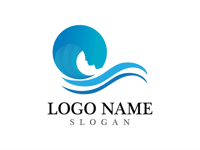 Wave beach vector illustration design logo