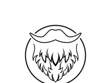 Beard icon logo and mustache vector illustration design symbol