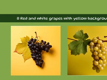 Red and white grapes with yellow background preview picture