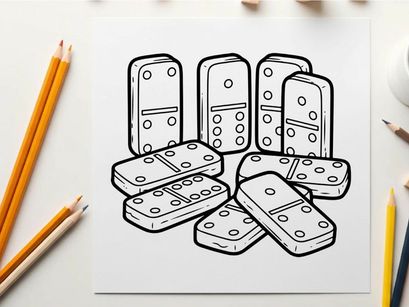 Domino tiles falling flat design vector illustration