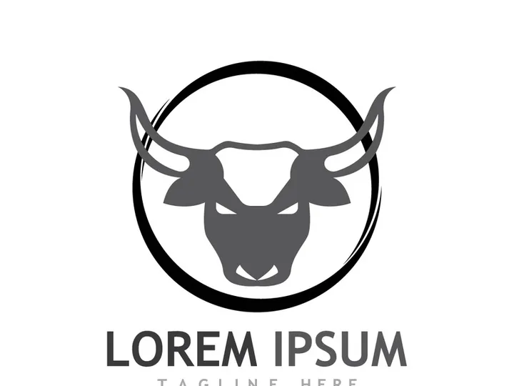 Vintage bull head horns logo