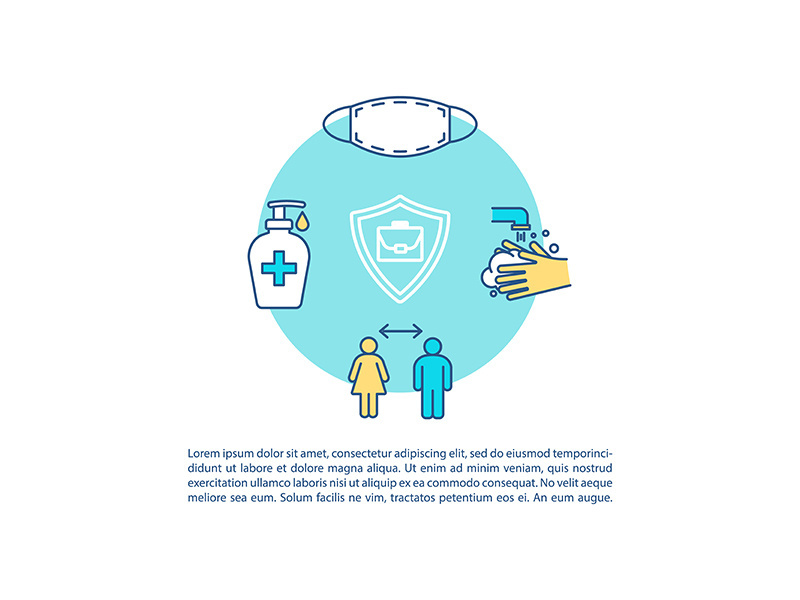 Personal hygiene rules concept icon with text